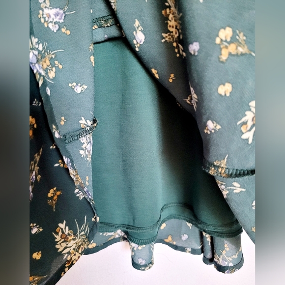 Trixxi Francesca's Women Long Sleeve Mini Dress Floral/Paisley Green Lined Small - Picture 8 of 16